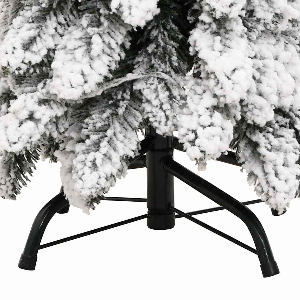 Albero di Natale Artificiale con 60 LED e Neve Floccata 120 cm