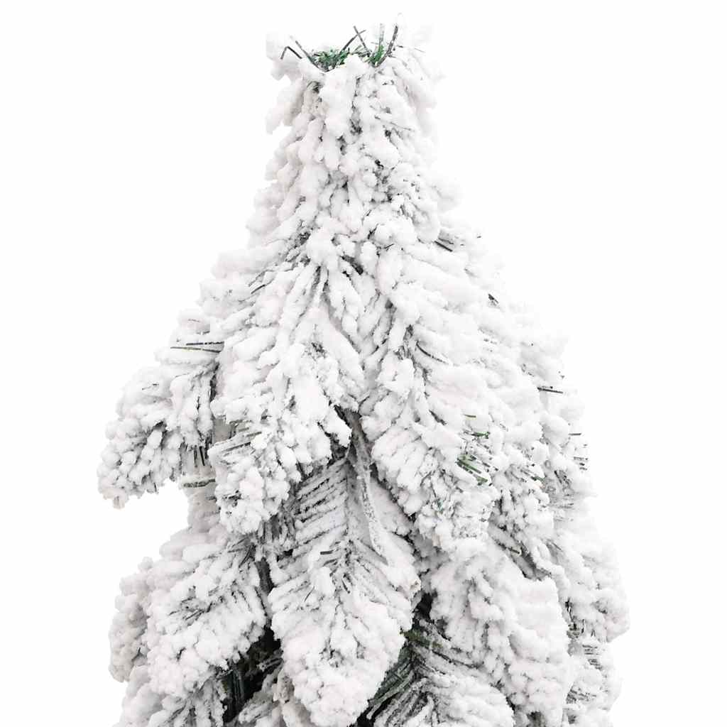 Albero di Natale Artificiale con 80 LED e Neve Floccata 150 cm