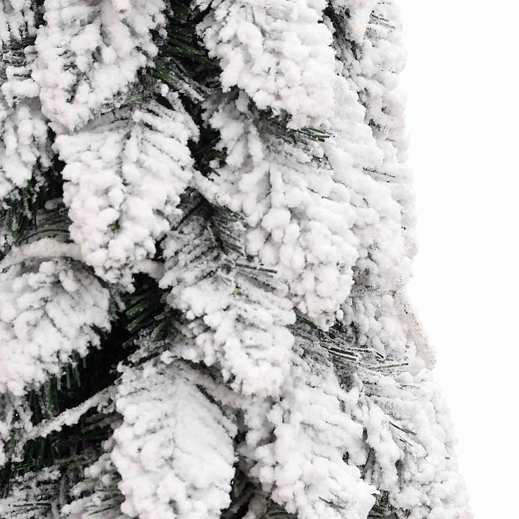 Albero di Natale Artificiale con 80 LED e Neve Floccata 150 cm