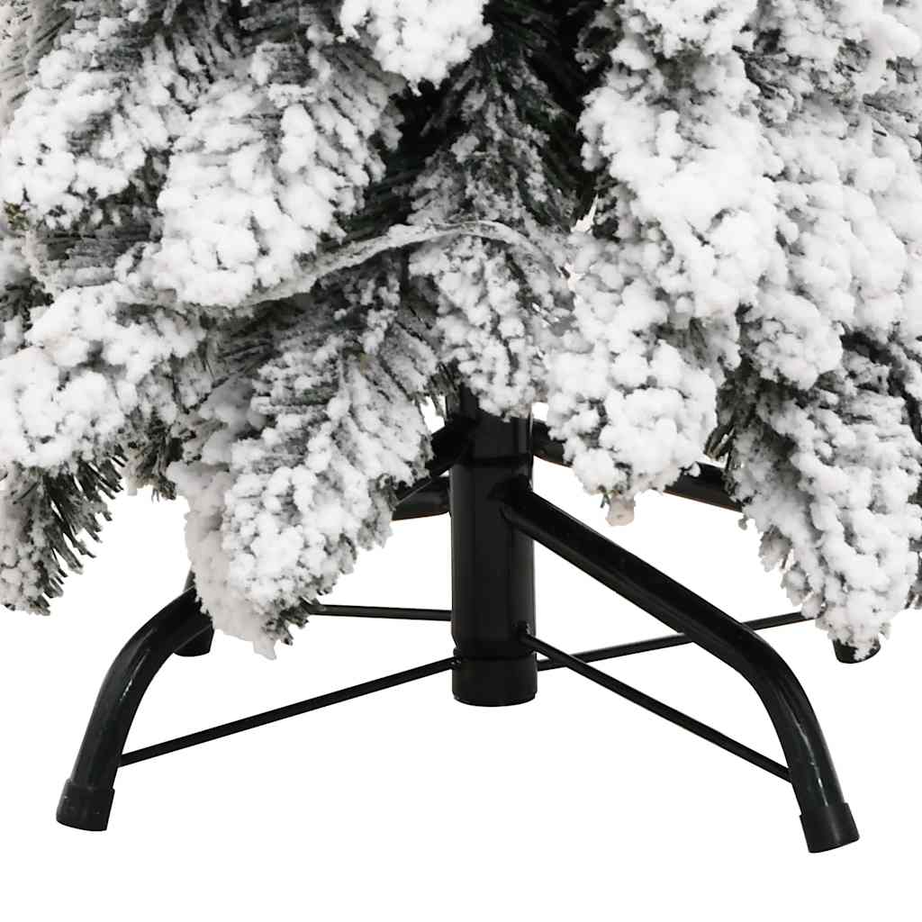 Albero di Natale Artificiale con 80 LED e Neve Floccata 150 cm