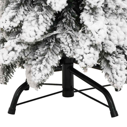 Albero di Natale Artificiale con 80 LED e Neve Floccata 150 cm