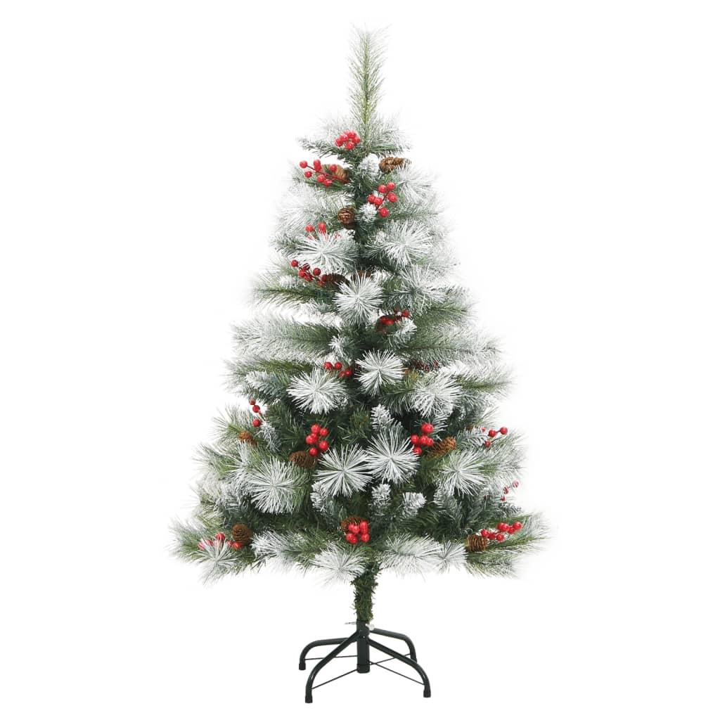 Albero Natale Artificiale Incernierato con Pigne e Bacche 120cm | homemem39