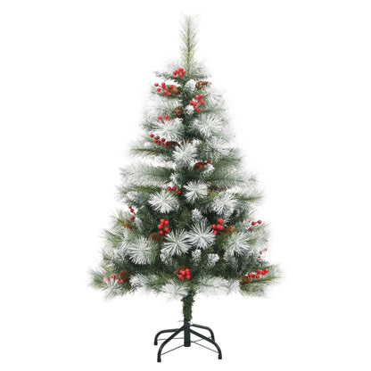 Albero Natale Artificiale Incernierato con Pigne e Bacche 120cm