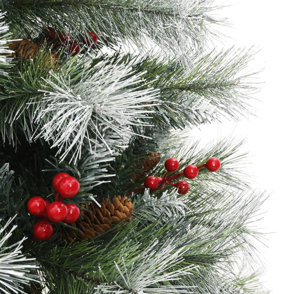 Albero Natale Artificiale Incernierato con Pigne e Bacche 120cm | homemem39