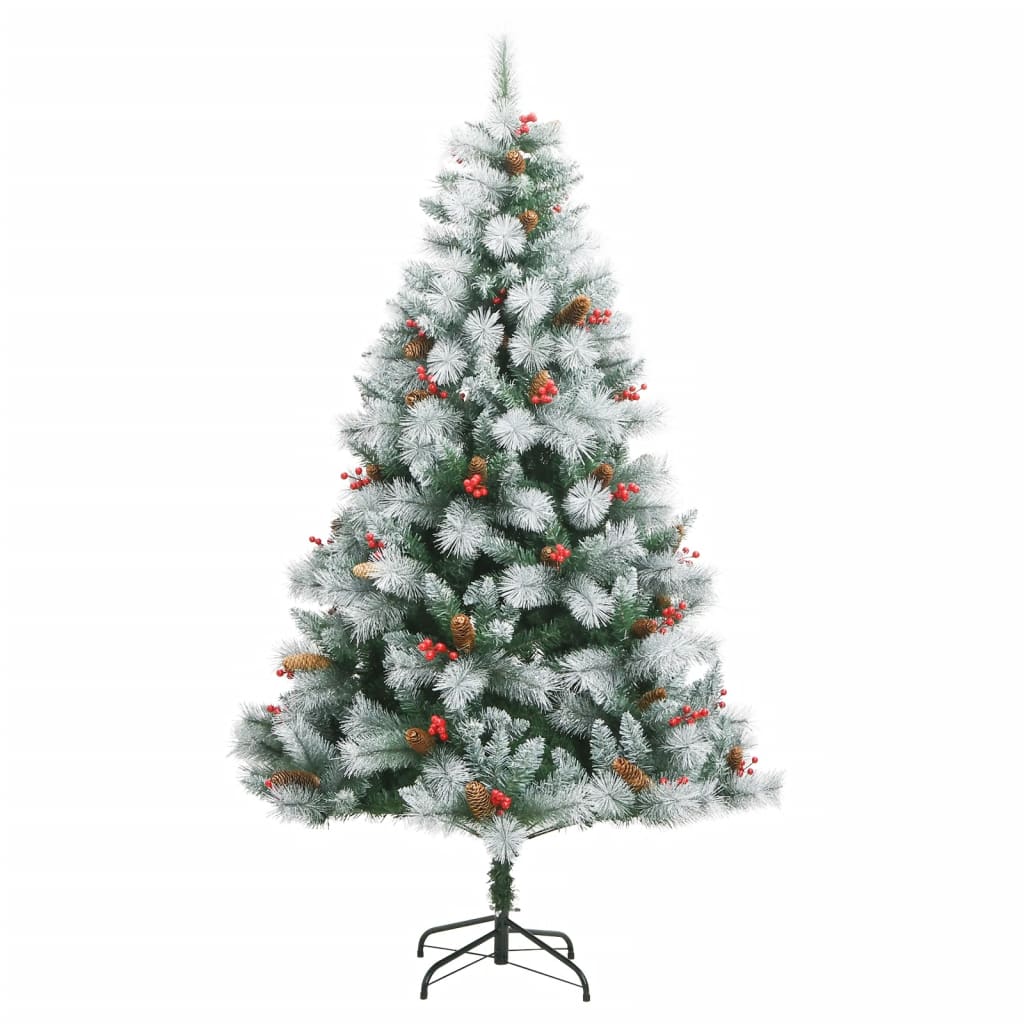 Albero Natale Artificiale Incernierato con Pigne e Bacche 210cm | homemem39