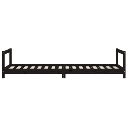 Giroletto per Bambini Nero 90x200 cm in Legno Massello di Pino - homemem39