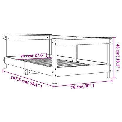 Giroletto per Bambini 70x140 cm in Legno Massello di Pino - homemem39