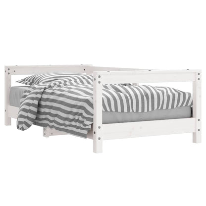 Giroletto per Bambini Bianco 70x140cm in Legno Massello di Pino - homemem39
