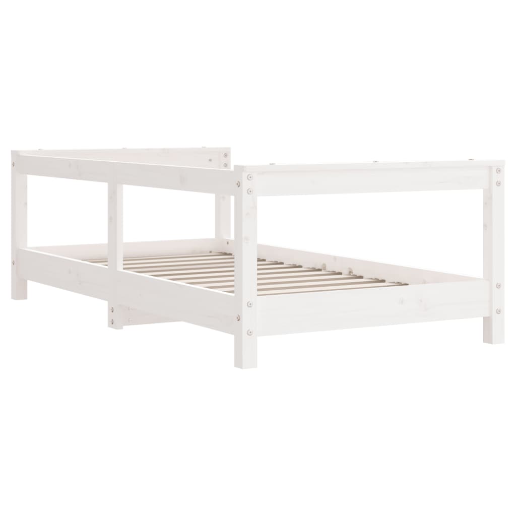 Giroletto per Bambini Bianco 70x140cm in Legno Massello di Pino - homemem39