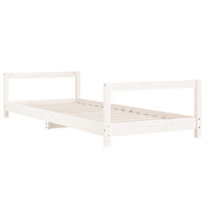 Giroletto per Bambini Bianco 90x190cm in Legno Massello di Pino - homemem39