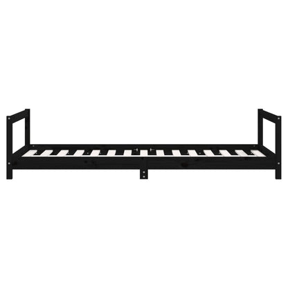 Giroletto per Bambini Nero 90x190 cm in Legno Massello di Pino - homemem39