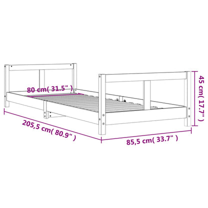 Giroletto per Bambini 80x200 cm in Legno Massello di Pino - homemem39