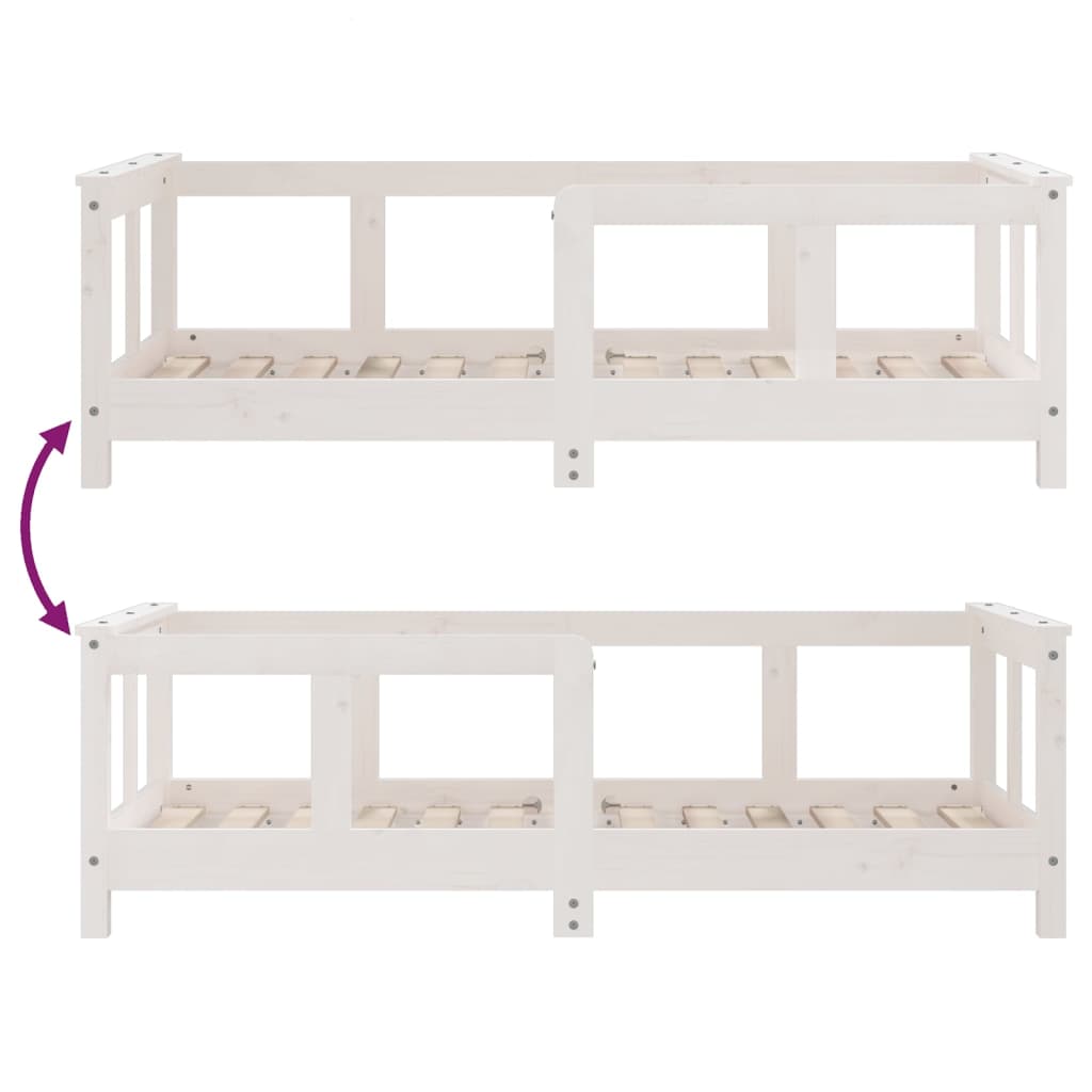 Giroletto per Bambini Bianco 70x140cm in Legno Massello di Pino - homemem39