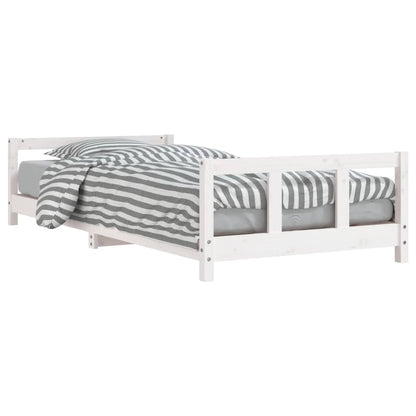 Giroletto per Bambini Bianco 90x190cm in Legno Massello di Pino - homemem39