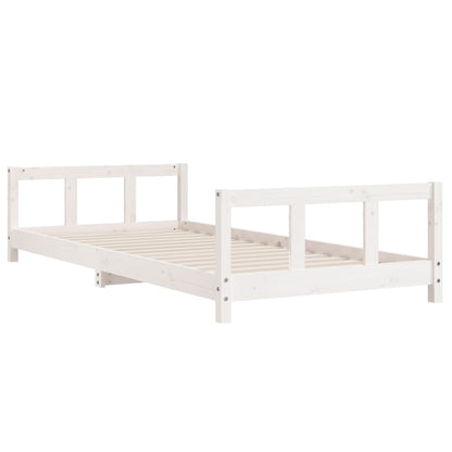 Giroletto per Bambini Bianco 90x190cm in Legno Massello di Pino - homemem39
