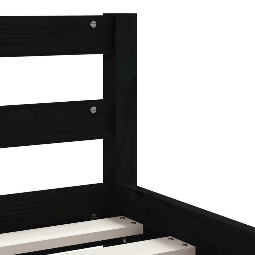 Giroletto Bambini con Cassetti Nero 90x200cm Massello di Pino - homemem39