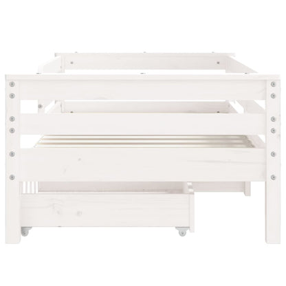 Giroletto Bambini con Cassetti Bianco 70x140cm Massello di Pino - homemem39