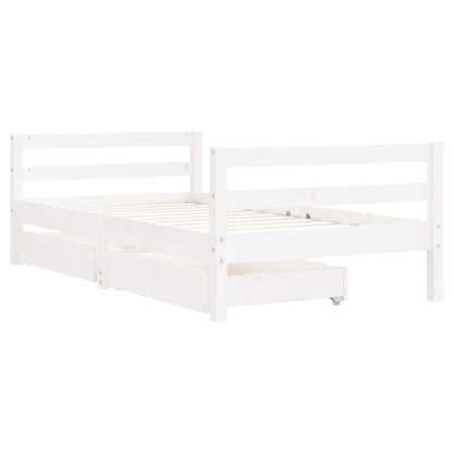 Giroletto Bambini con Cassetti Bianco 80x160 cm Massello Pino - homemem39