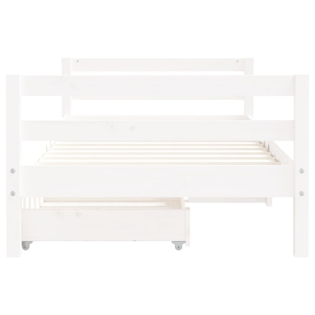 Giroletto Bambini con Cassetti Bianco 80x160 cm Massello Pino - homemem39