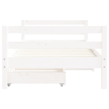 Giroletto Bambini con Cassetti Bianco 80x160 cm Massello Pino - homemem39