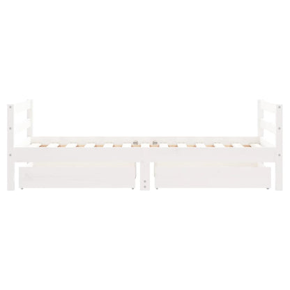 Giroletto Bambini con Cassetti Bianco 80x160 cm Massello Pino - homemem39