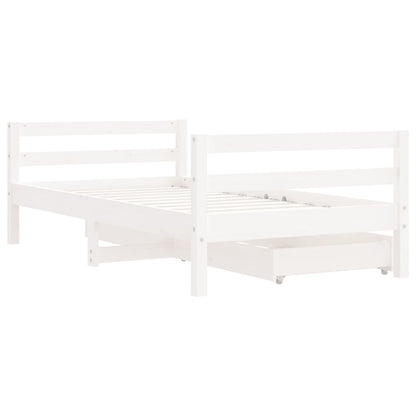 Giroletto Bambini con Cassetti Bianco 80x160 cm Massello Pino - homemem39