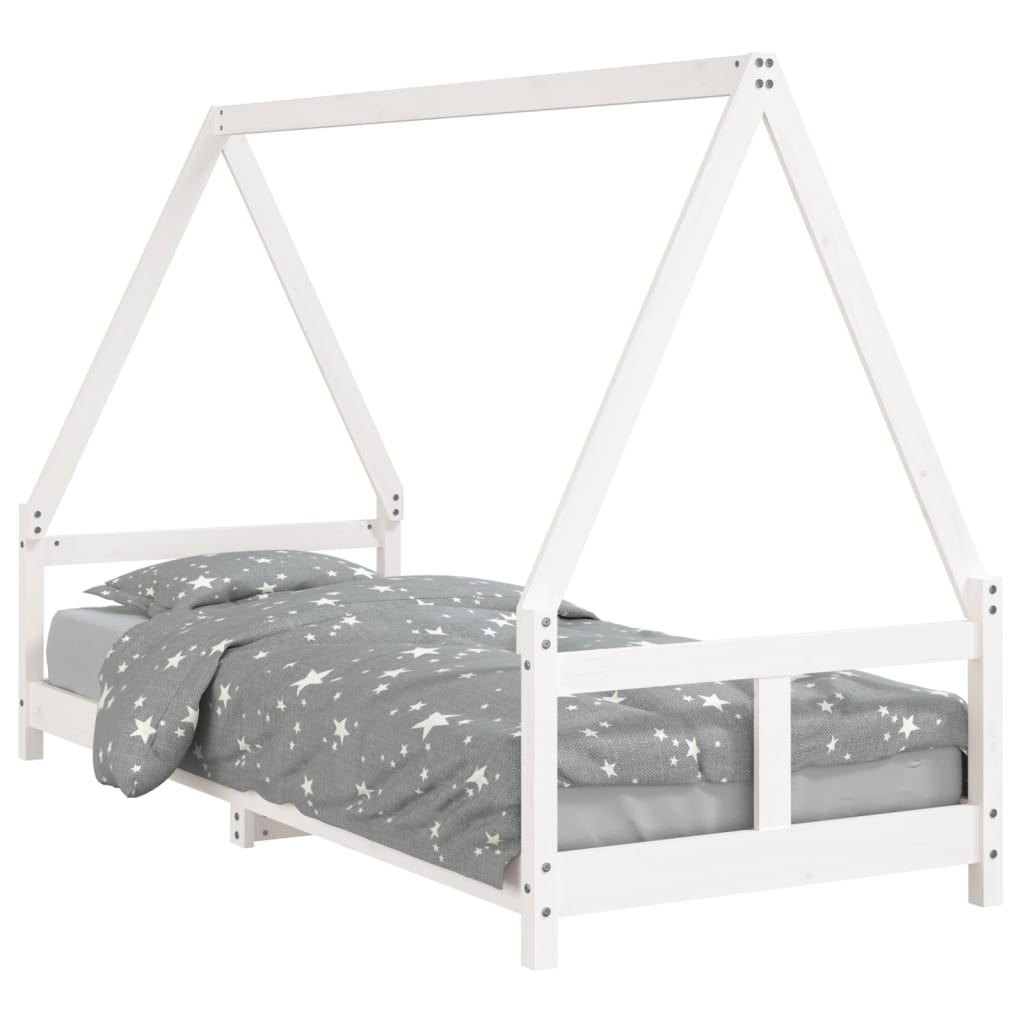 Giroletto per Bambini Bianco 80x200cm in Legno Massello di Pino - homemem39