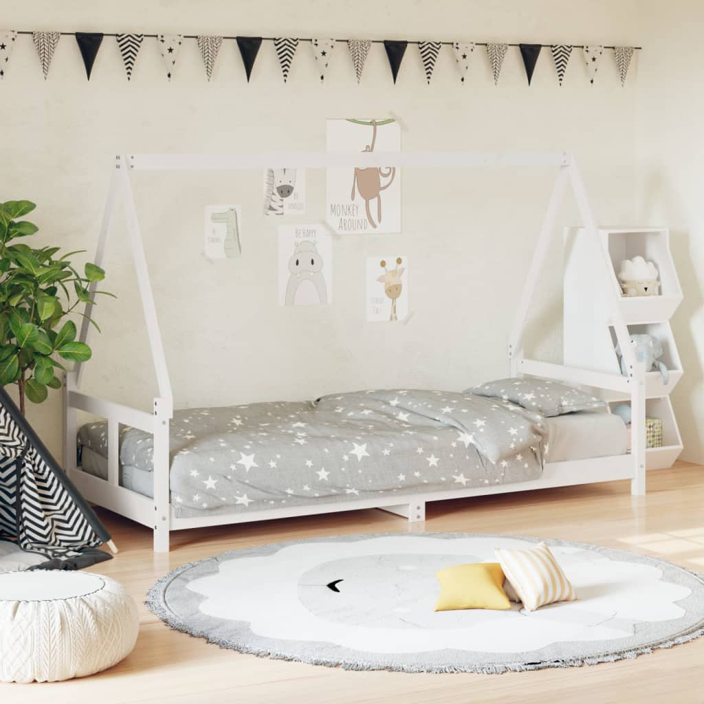 Giroletto per Bambini Bianco 80x200cm in Legno Massello di Pino - homemem39