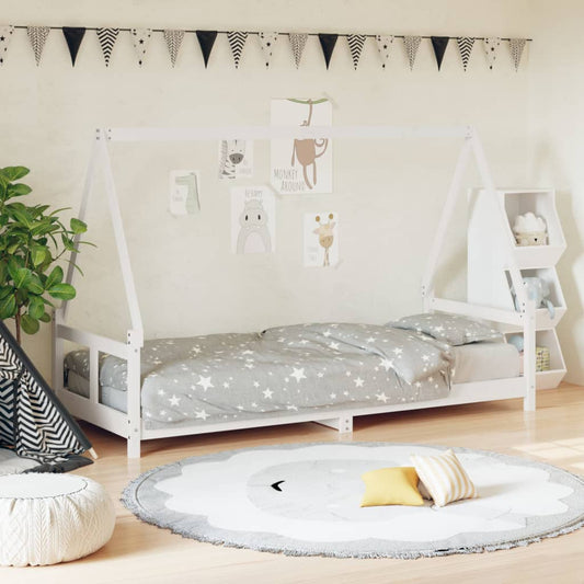 Giroletto per Bambini Bianco 80x200cm in Legno Massello di Pino - homemem39
