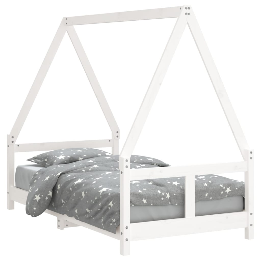 Giroletto per Bambini Bianco 80x160cm in Legno Massello di Pino - homemem39