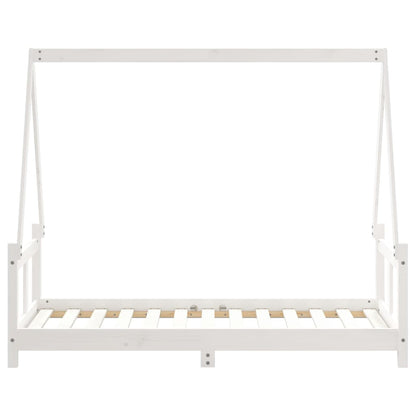 Giroletto per Bambini Bianco 80x160cm in Legno Massello di Pino - homemem39