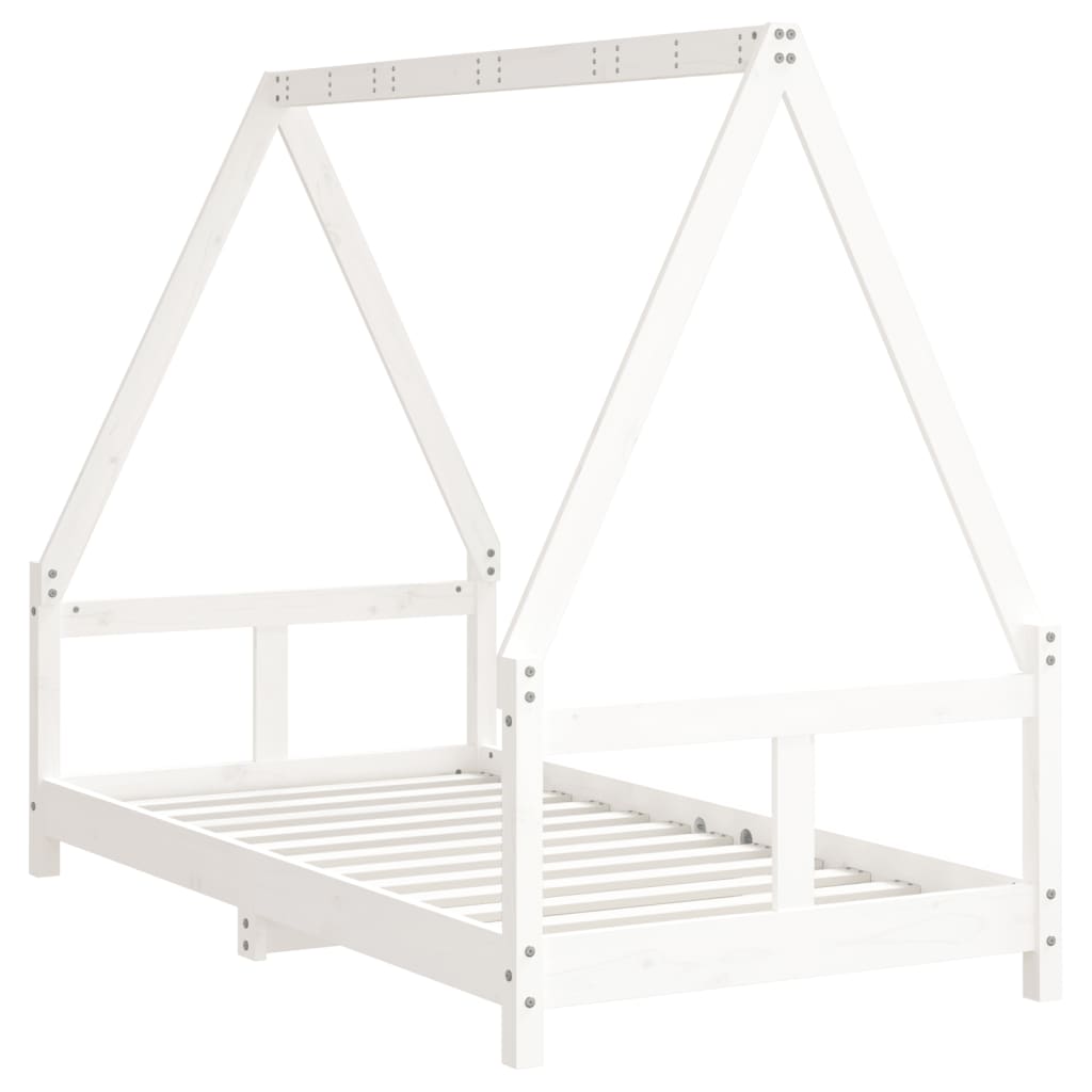 Giroletto per Bambini Bianco 80x160cm in Legno Massello di Pino - homemem39