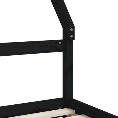 Giroletto Bambini con Cassetti Nero 90x200cm Massello di Pino - homemem39