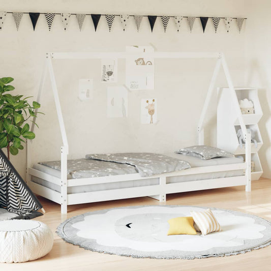 Giroletto per Bambini Bianco 80x200cm in Legno Massello di Pino - homemem39