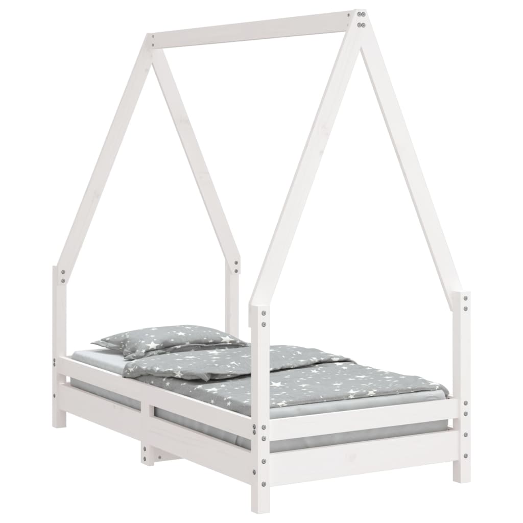 Giroletto per Bambini Bianco 70x140cm in Legno Massello di Pino - homemem39
