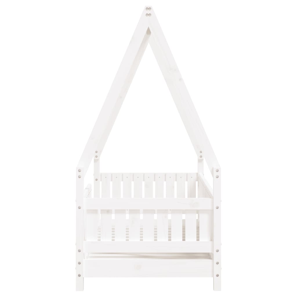 Giroletto per Bambini Bianco 70x140cm in Legno Massello di Pino - homemem39