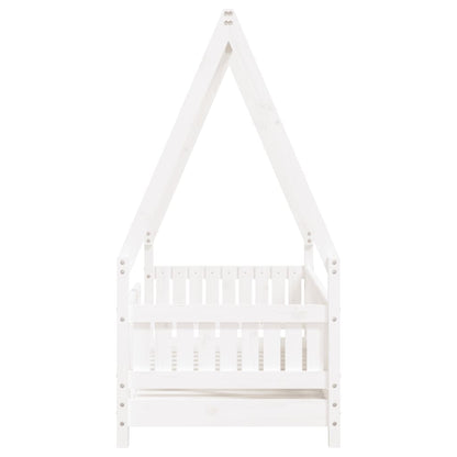 Giroletto per Bambini Bianco 70x140cm in Legno Massello di Pino - homemem39