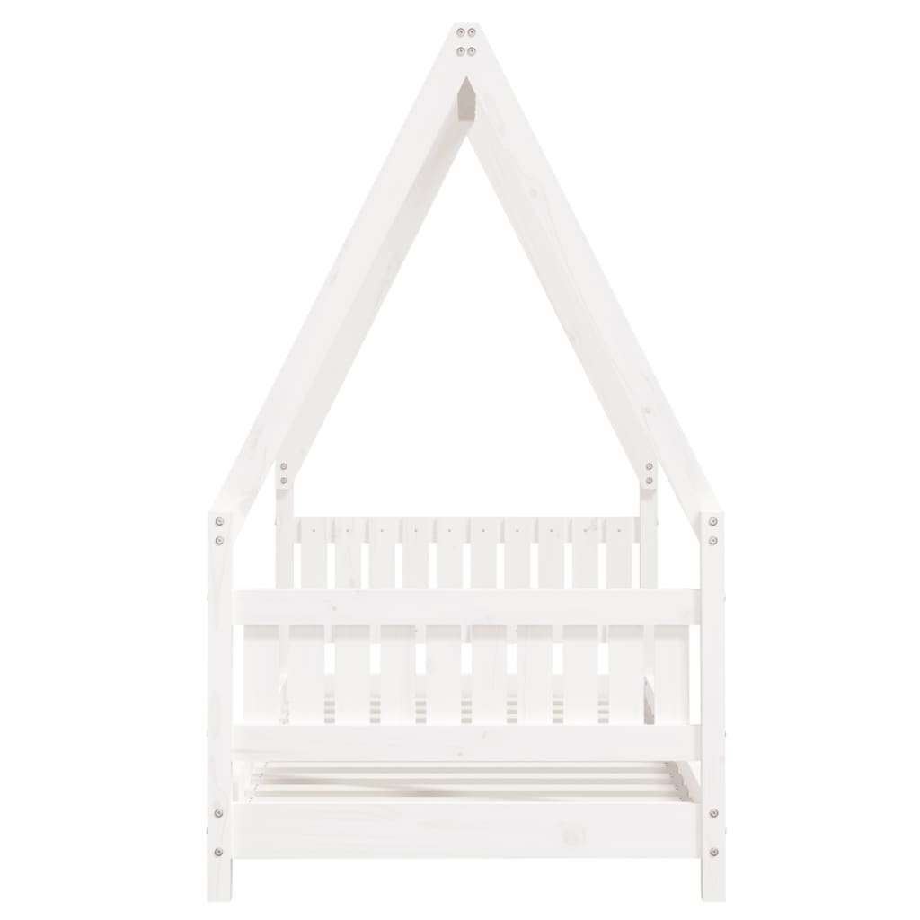 Giroletto per Bambini Bianco 80x160cm in Legno Massello di Pino - homemem39