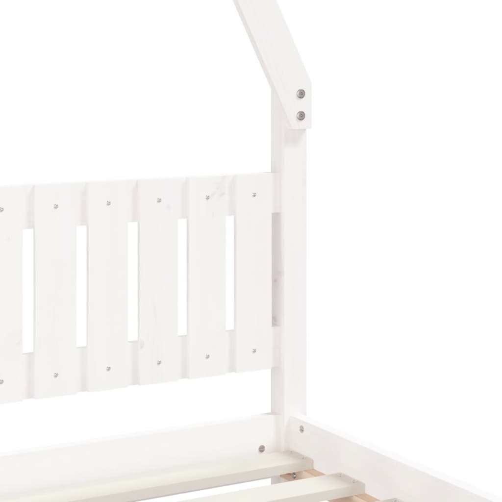 Giroletto per Bambini Bianco 80x160cm in Legno Massello di Pino - homemem39