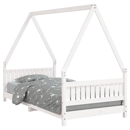 Giroletto per Bambini Bianco 90x190cm in Legno Massello di Pino - homemem39