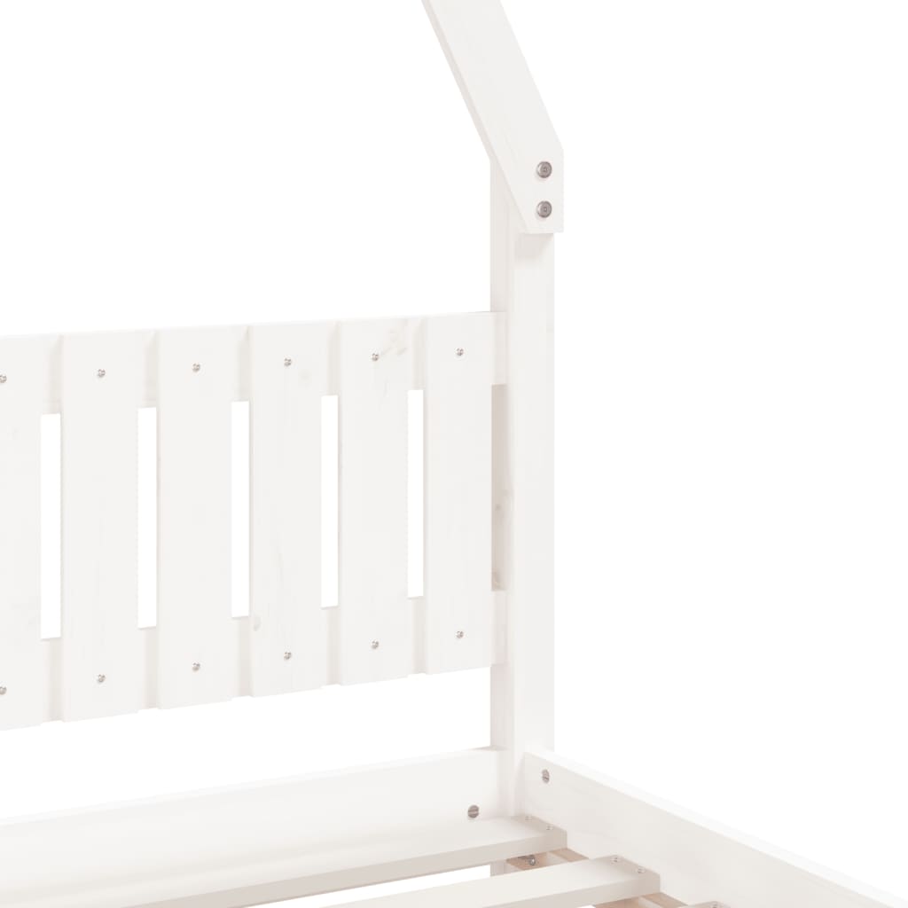 Giroletto per Bambini Bianco 90x190cm in Legno Massello di Pino - homemem39