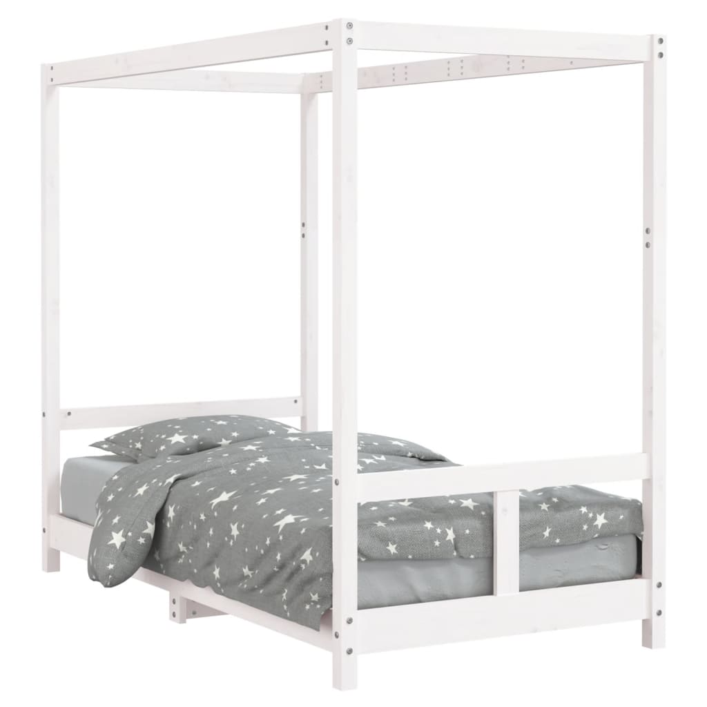 Giroletto per Bambini Bianco 80x160cm in Legno Massello di Pino - homemem39