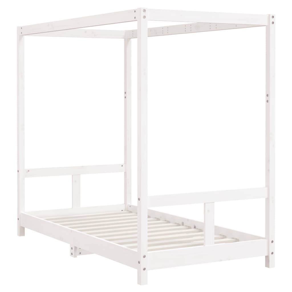 Giroletto per Bambini Bianco 80x160cm in Legno Massello di Pino - homemem39