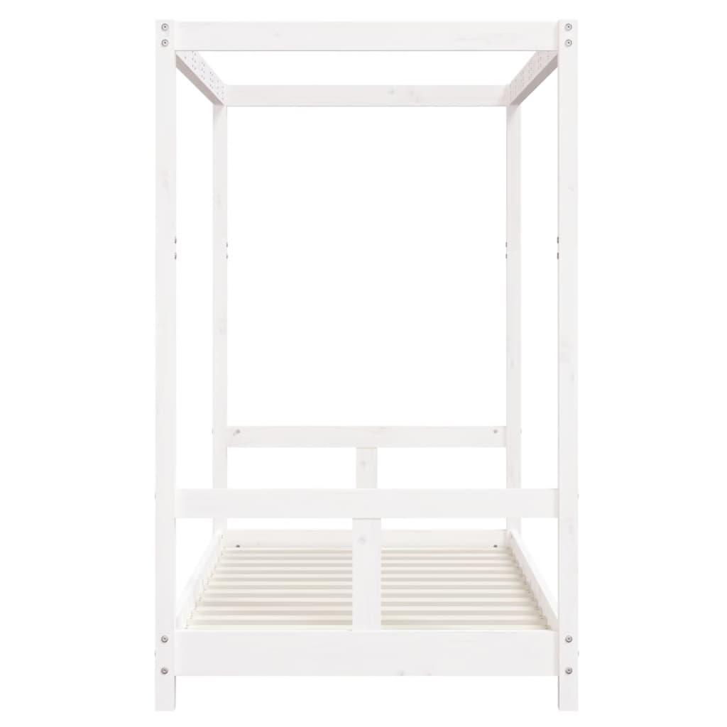 Giroletto per Bambini Bianco 80x160cm in Legno Massello di Pino - homemem39