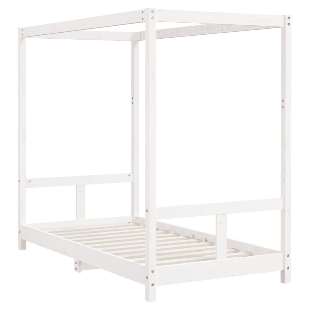 Giroletto per Bambini Bianco 80x160cm in Legno Massello di Pino - homemem39