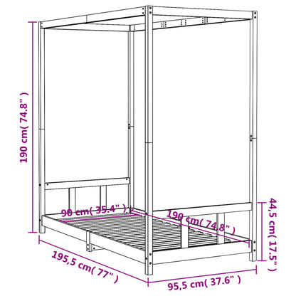 Giroletto per Bambini 90x190 cm in Legno Massello di Pino - homemem39
