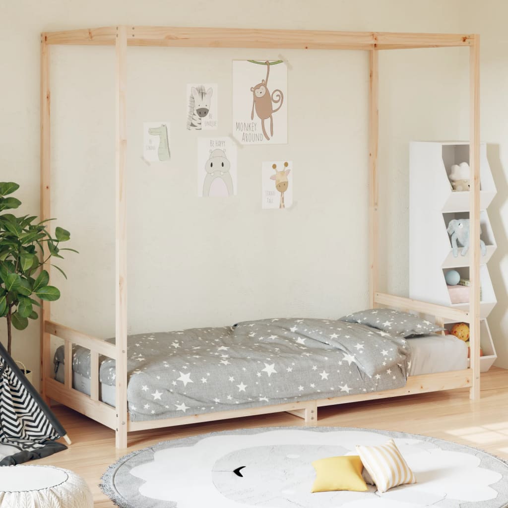 Giroletto per Bambini 90x190 cm in Legno Massello di Pino - homemem39