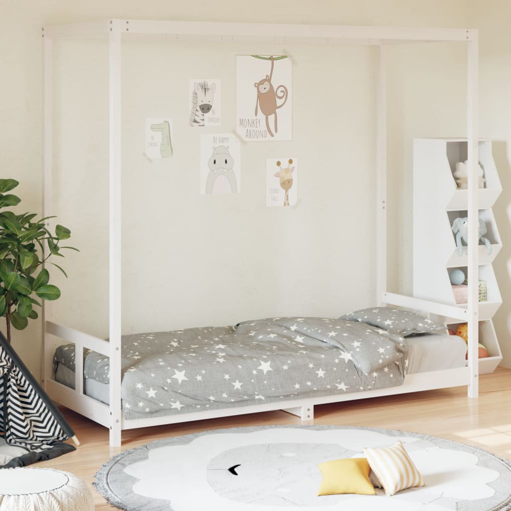 Giroletto per Bambini Bianco 80x200cm in Legno Massello di Pino - homemem39