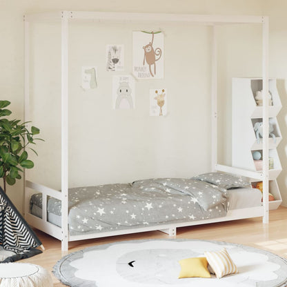 Giroletto per Bambini Bianco 80x200cm in Legno Massello di Pino - homemem39