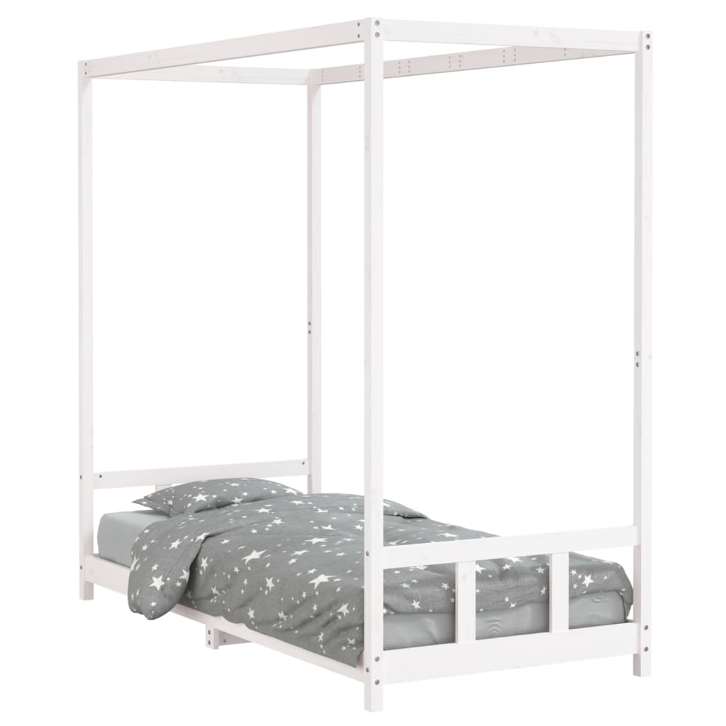 Giroletto per Bambini Bianco 90x200cm in Legno Massello di Pino - homemem39